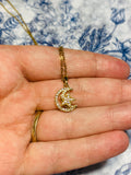 Moon and star necklace