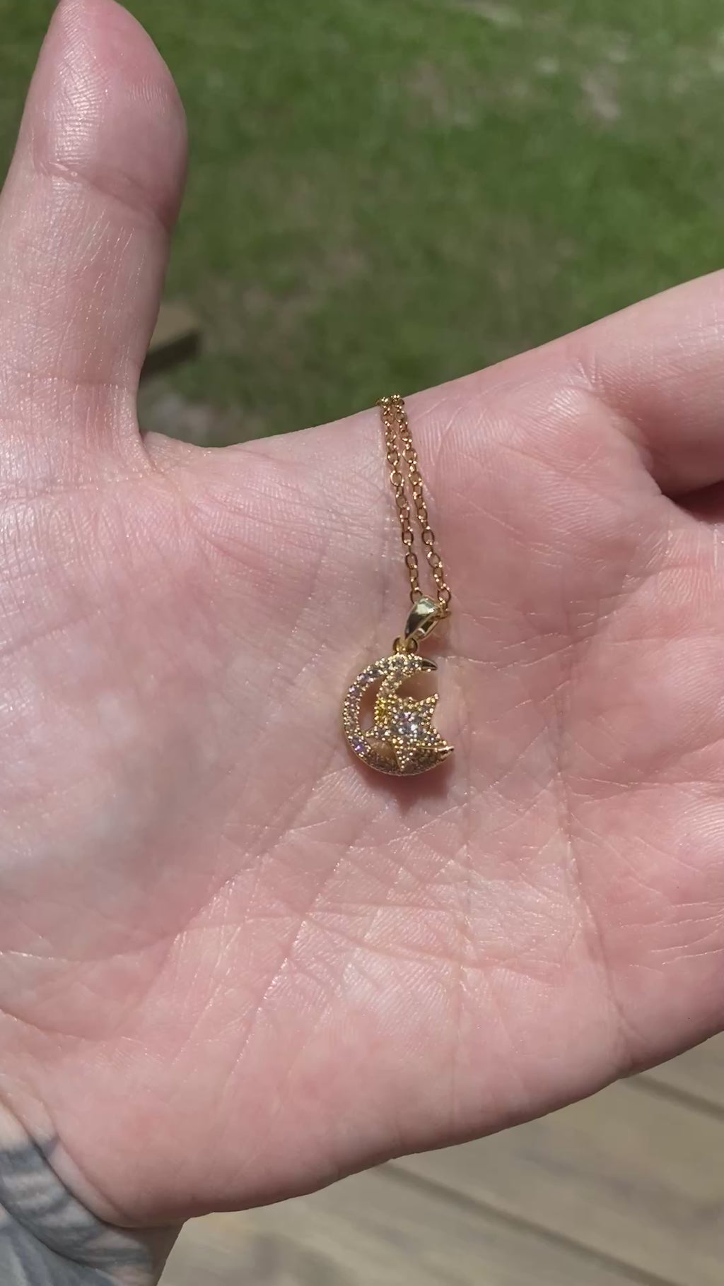 Moon and star necklace